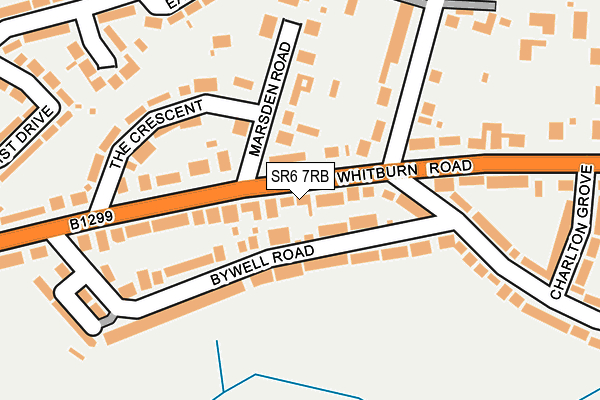 SR6 7RB map - OS OpenMap – Local (Ordnance Survey)