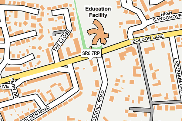 SR6 7RP map - OS OpenMap – Local (Ordnance Survey)