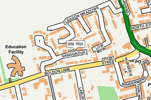 SR6 7RW map - OS OpenMap – Local (Ordnance Survey)