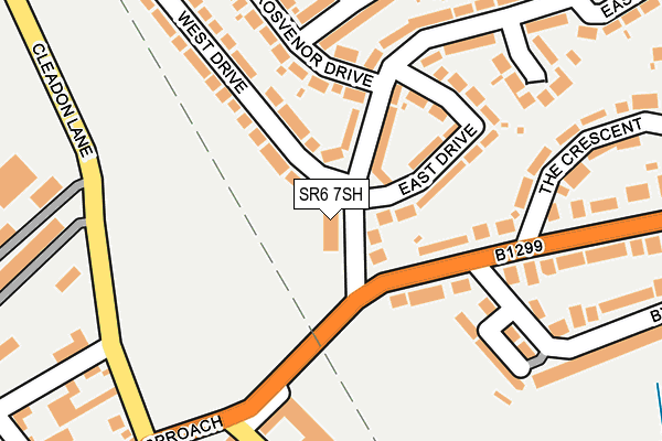 SR6 7SH map - OS OpenMap – Local (Ordnance Survey)