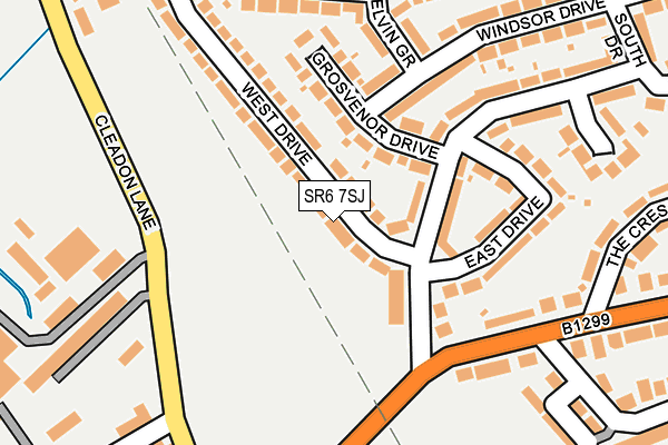 SR6 7SJ map - OS OpenMap – Local (Ordnance Survey)