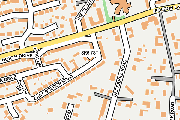 SR6 7ST map - OS OpenMap – Local (Ordnance Survey)
