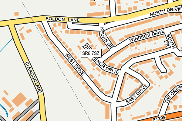 SR6 7SZ map - OS OpenMap – Local (Ordnance Survey)