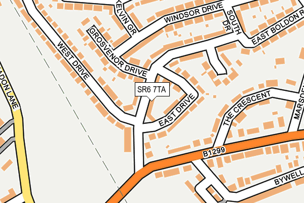 SR6 7TA map - OS OpenMap – Local (Ordnance Survey)