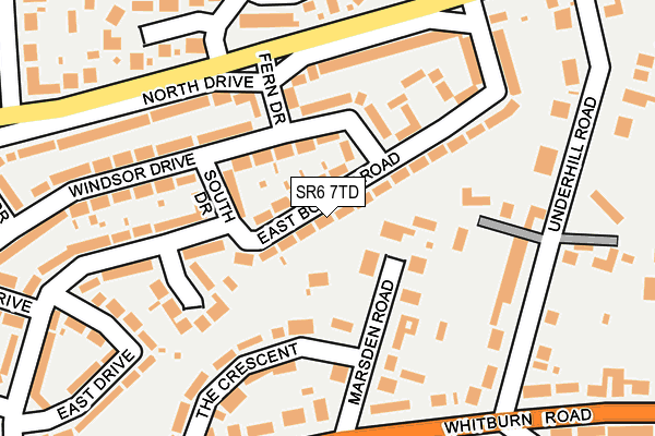 SR6 7TD map - OS OpenMap – Local (Ordnance Survey)