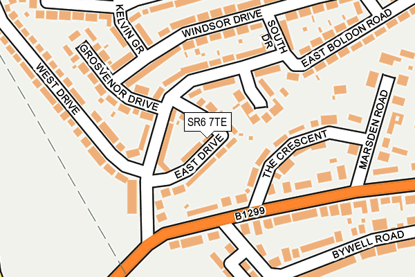 SR6 7TE map - OS OpenMap – Local (Ordnance Survey)
