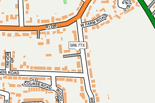 SR6 7TX map - OS OpenMap – Local (Ordnance Survey)