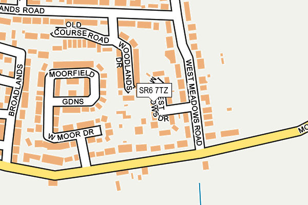 SR6 7TZ map - OS OpenMap – Local (Ordnance Survey)