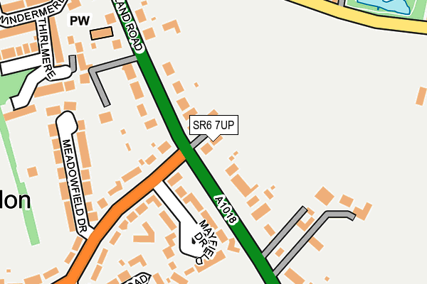 SR6 7UP map - OS OpenMap – Local (Ordnance Survey)