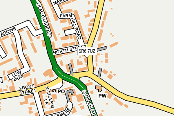 SR6 7UZ map - OS OpenMap – Local (Ordnance Survey)