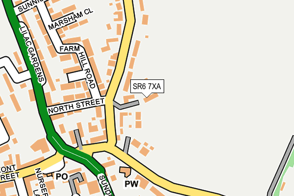 SR6 7XA map - OS OpenMap – Local (Ordnance Survey)