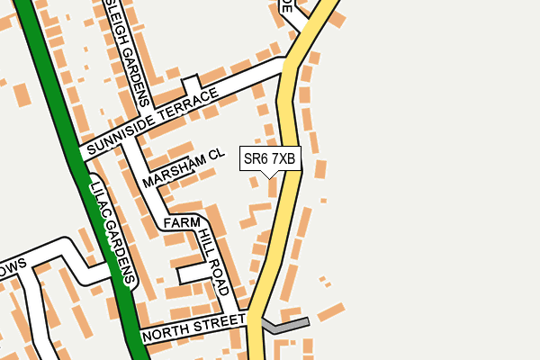 SR6 7XB map - OS OpenMap – Local (Ordnance Survey)
