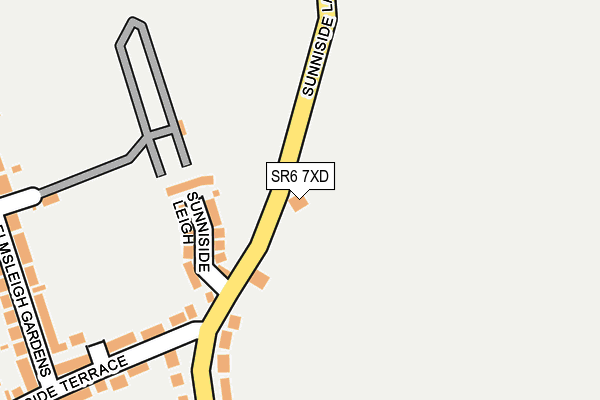 SR6 7XD map - OS OpenMap – Local (Ordnance Survey)