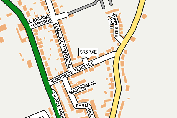 SR6 7XE map - OS OpenMap – Local (Ordnance Survey)