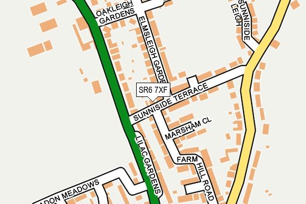 SR6 7XF map - OS OpenMap – Local (Ordnance Survey)