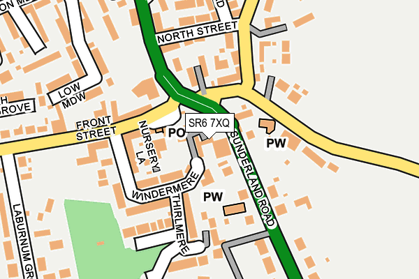 SR6 7XQ map - OS OpenMap – Local (Ordnance Survey)