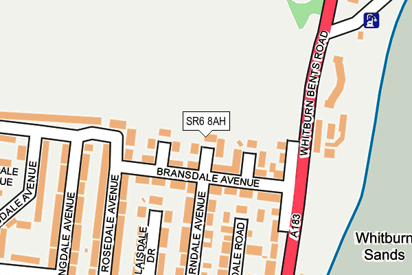 SR6 8AH map - OS OpenMap – Local (Ordnance Survey)