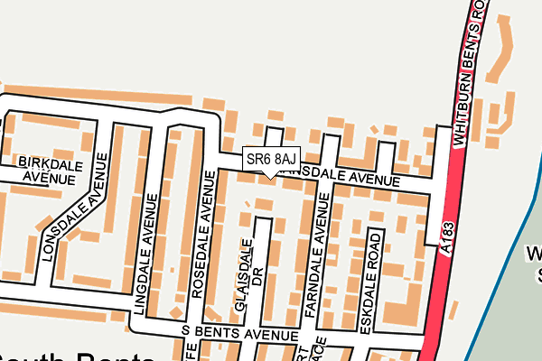 SR6 8AJ map - OS OpenMap – Local (Ordnance Survey)