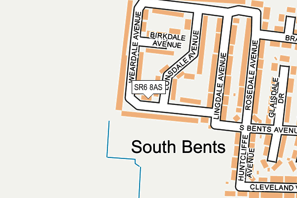 SR6 8AS map - OS OpenMap – Local (Ordnance Survey)