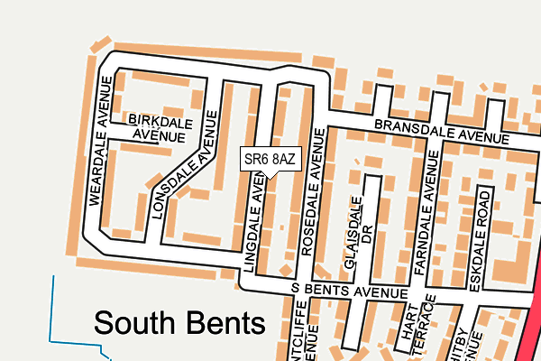 SR6 8AZ map - OS OpenMap – Local (Ordnance Survey)