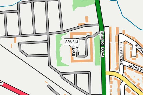 SR6 8JJ map - OS OpenMap – Local (Ordnance Survey)