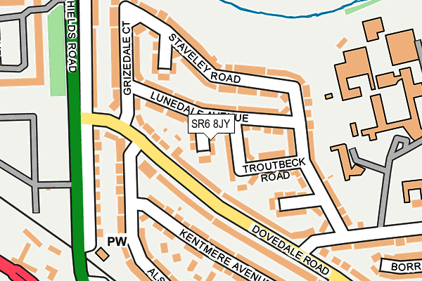 SR6 8JY map - OS OpenMap – Local (Ordnance Survey)