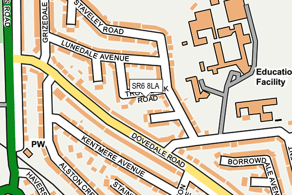 SR6 8LA map - OS OpenMap – Local (Ordnance Survey)