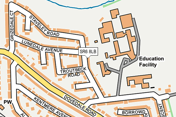 SR6 8LB map - OS OpenMap – Local (Ordnance Survey)