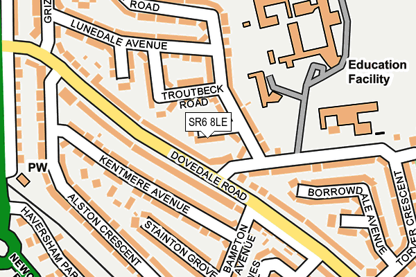SR6 8LE map - OS OpenMap – Local (Ordnance Survey)