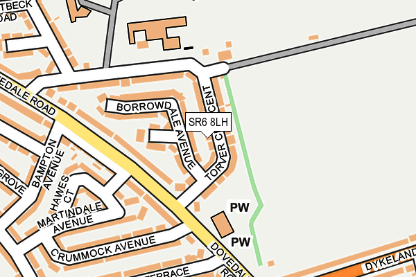 SR6 8LH map - OS OpenMap – Local (Ordnance Survey)