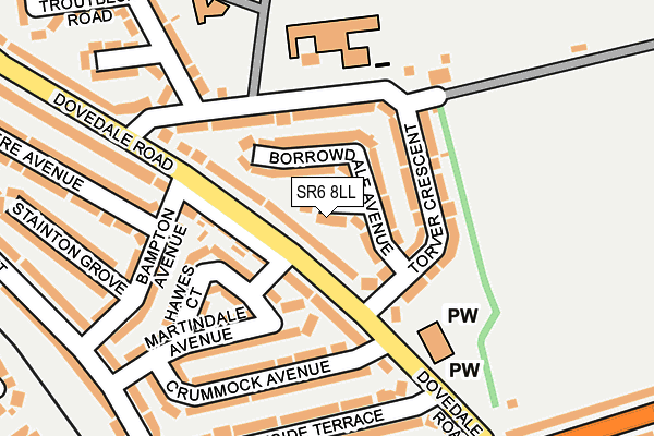 SR6 8LL map - OS OpenMap – Local (Ordnance Survey)