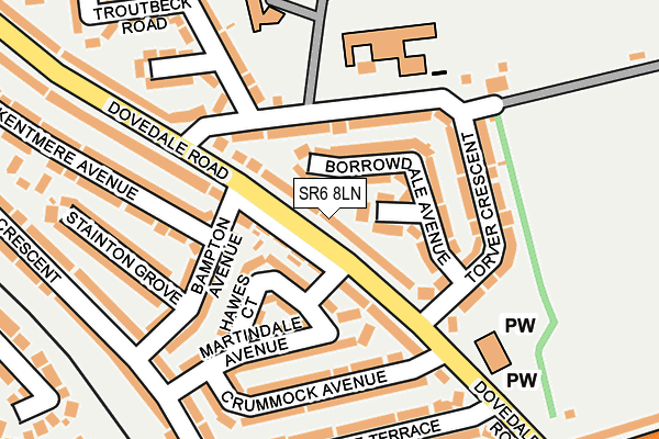 SR6 8LN map - OS OpenMap – Local (Ordnance Survey)