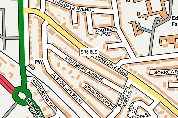 SR6 8LS map - OS OpenMap – Local (Ordnance Survey)