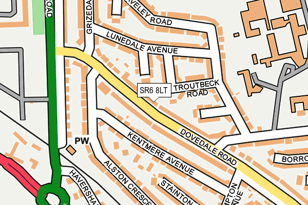 SR6 8LT map - OS OpenMap – Local (Ordnance Survey)