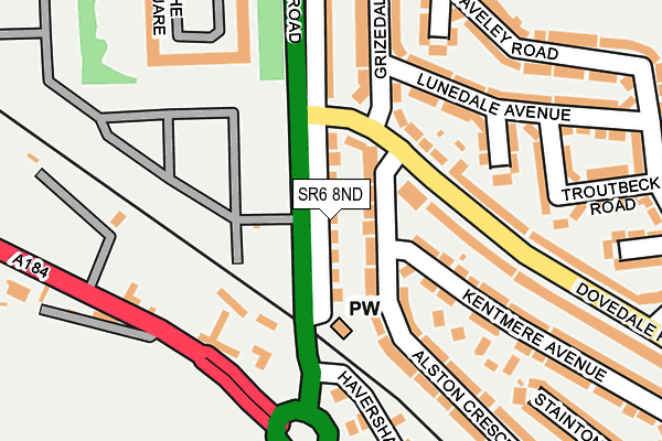 SR6 8ND map - OS OpenMap – Local (Ordnance Survey)