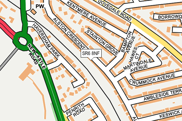 SR6 8NF map - OS OpenMap – Local (Ordnance Survey)