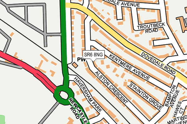 SR6 8NG map - OS OpenMap – Local (Ordnance Survey)