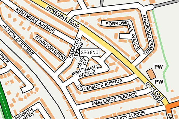SR6 8NU map - OS OpenMap – Local (Ordnance Survey)
