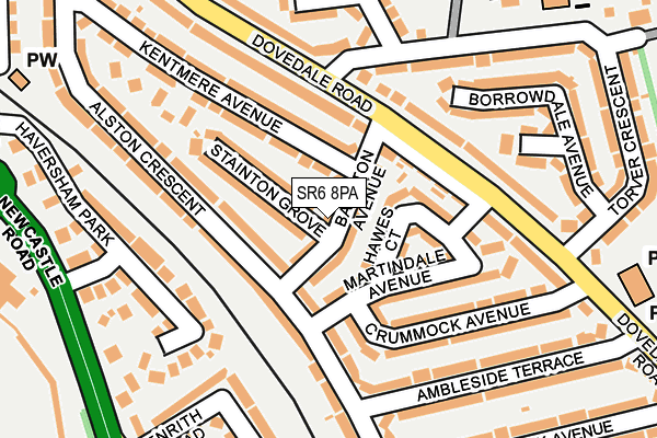 SR6 8PA map - OS OpenMap – Local (Ordnance Survey)