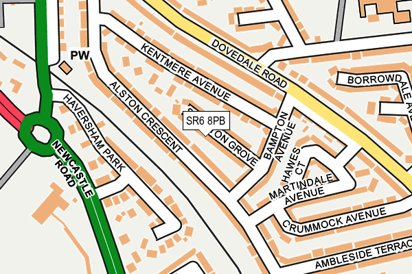 SR6 8PB map - OS OpenMap – Local (Ordnance Survey)
