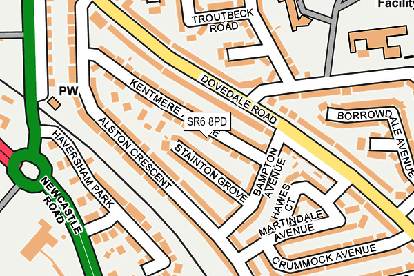 SR6 8PD map - OS OpenMap – Local (Ordnance Survey)
