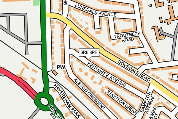 SR6 8PE map - OS OpenMap – Local (Ordnance Survey)