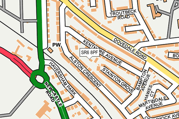 SR6 8PF map - OS OpenMap – Local (Ordnance Survey)