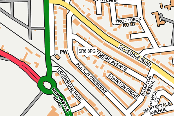 SR6 8PG map - OS OpenMap – Local (Ordnance Survey)