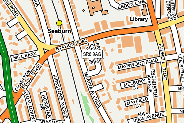 SR6 9AG map - OS OpenMap – Local (Ordnance Survey)
