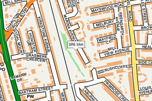 SR6 9AH map - OS OpenMap – Local (Ordnance Survey)