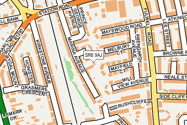 SR6 9AJ map - OS OpenMap – Local (Ordnance Survey)