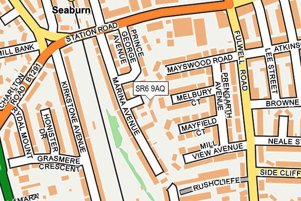 SR6 9AQ map - OS OpenMap – Local (Ordnance Survey)