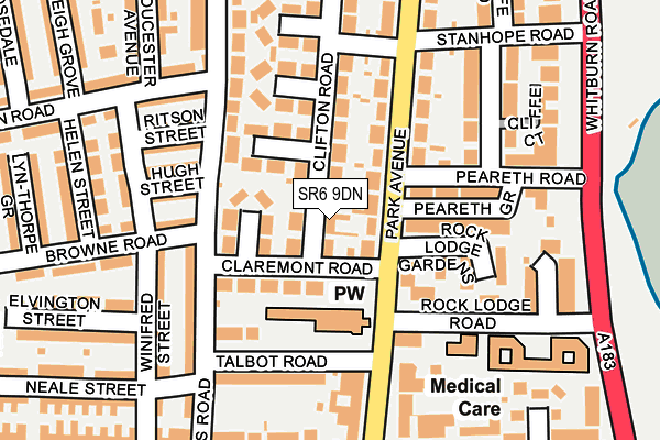 SR6 9DN map - OS OpenMap – Local (Ordnance Survey)