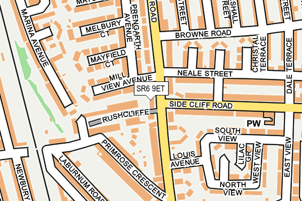 SR6 9ET map - OS OpenMap – Local (Ordnance Survey)